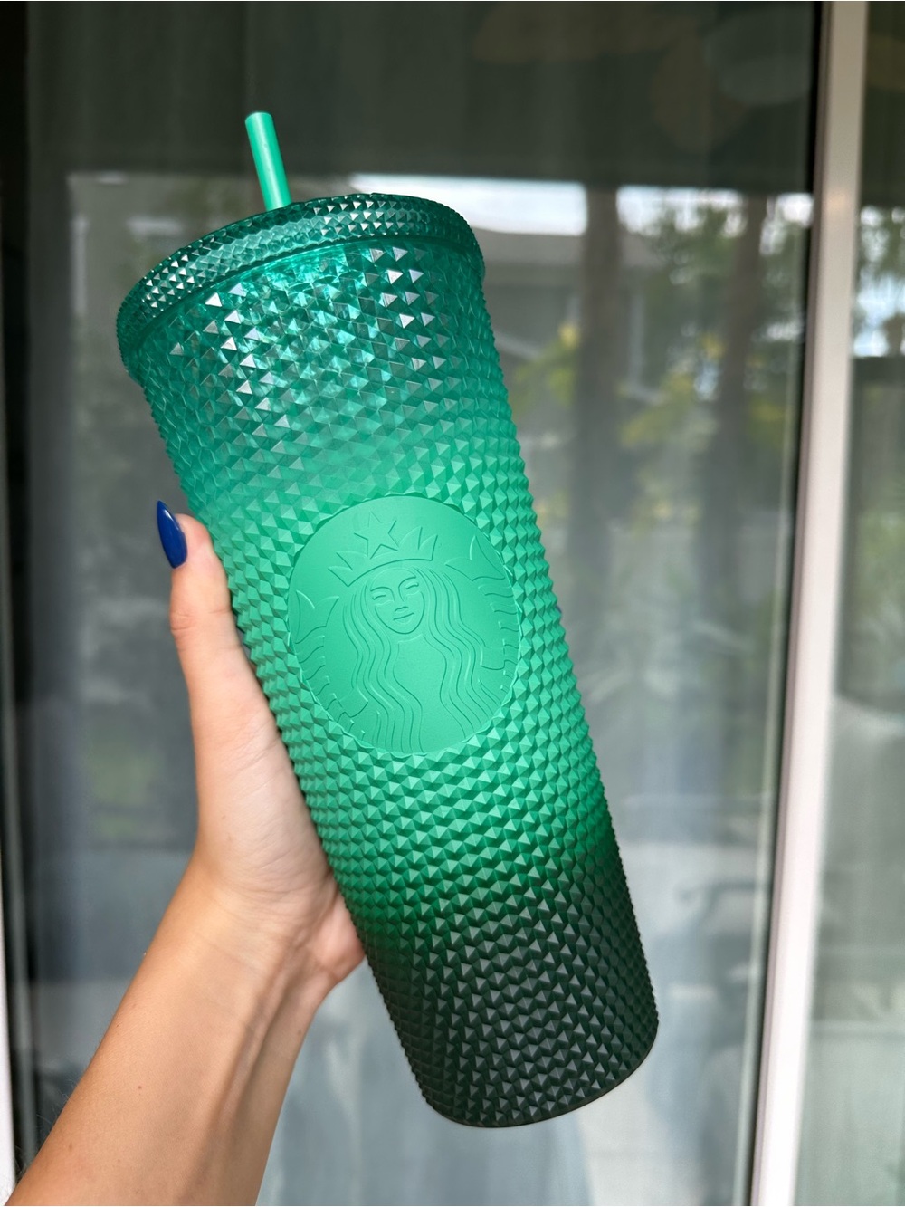 Starbucks Dark Green Studded Tumbler with Lid